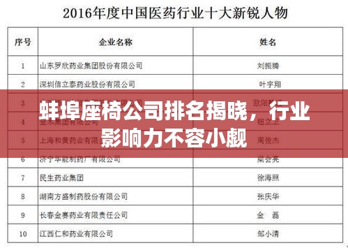 蚌埠座椅公司排名揭曉,行業影響力不容小覷