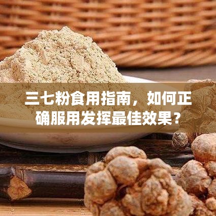 三七粉食用指南,如何正確服用發揮最佳效果?