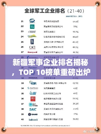 新疆軍事企業排名揭秘,TOP 10榜單重磅出爐!