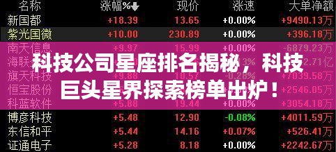 科技公司星座排名揭秘,科技巨頭星界探索榜單出爐!