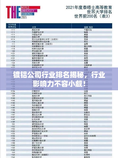 鍍鋁公司行業(yè)排名揭秘，行業(yè)影響力不容小覷！