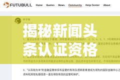 揭秘新聞頭條認證資格,獲取與維持專業標準的攻略!