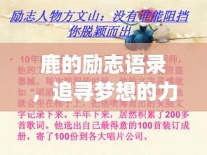 鹿的勵志語錄,追尋夢想的力量與勇氣,激發(fā)無限潛能!