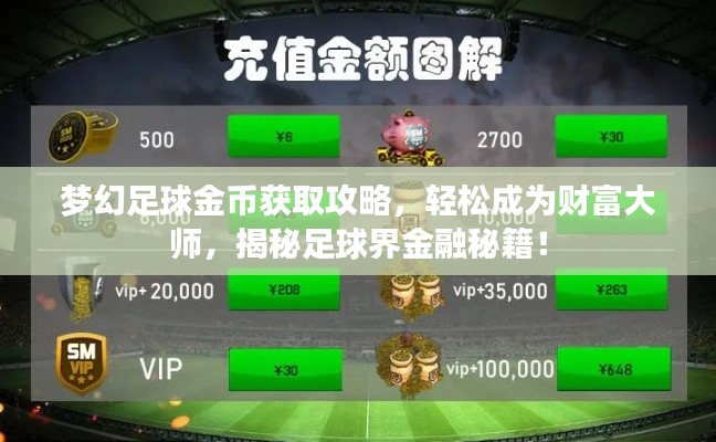 夢(mèng)幻足球金幣獲取攻略,輕松成為財(cái)富大師,揭秘足球界金融秘籍!