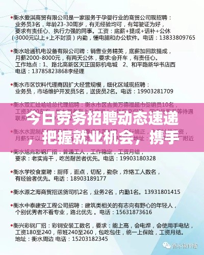 今日勞務招聘動態速遞,把握就業機會,攜手共創美好未來