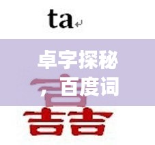 卓字探秘,百度詞匯組合之旅