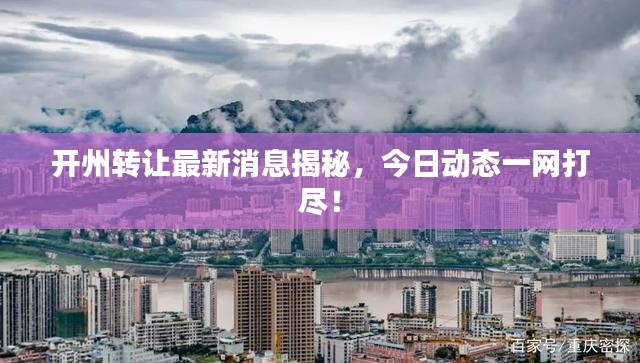 開州轉讓最新消息揭秘,今日動態一網打盡!
