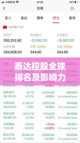 泰達控股全球排名及影響力解析