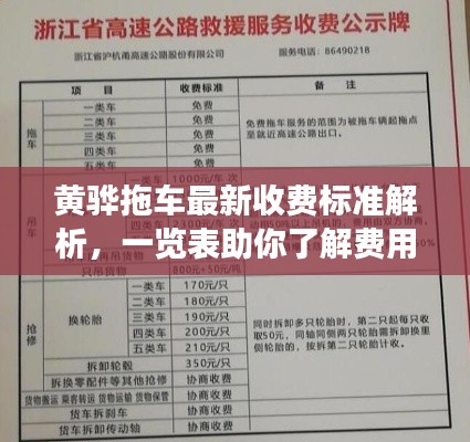 黃驊拖車(chē)最新收費(fèi)標(biāo)準(zhǔn)解析,一覽表助你了解費(fèi)用明細(xì)