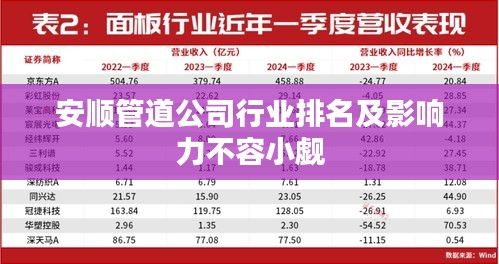 安順管道公司行業排名及影響力不容小覷