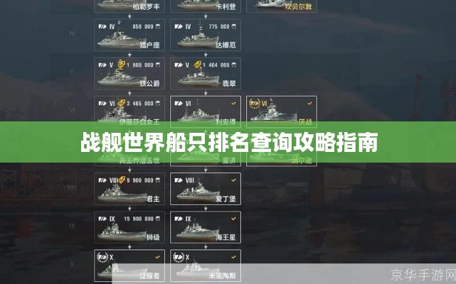 戰艦世界船只排名查詢攻略指南
