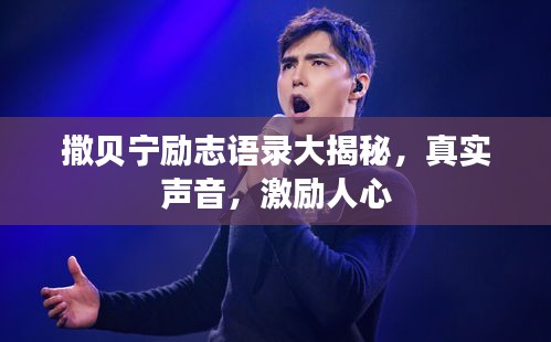 撒貝寧勵志語錄大揭秘,真實聲音,激勵人心