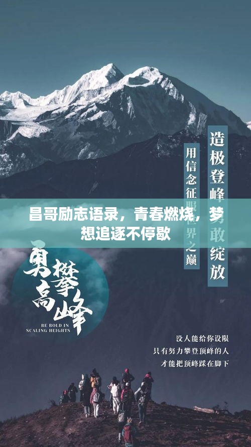 昌哥勵志語錄,青春燃燒,夢想追逐不停歇