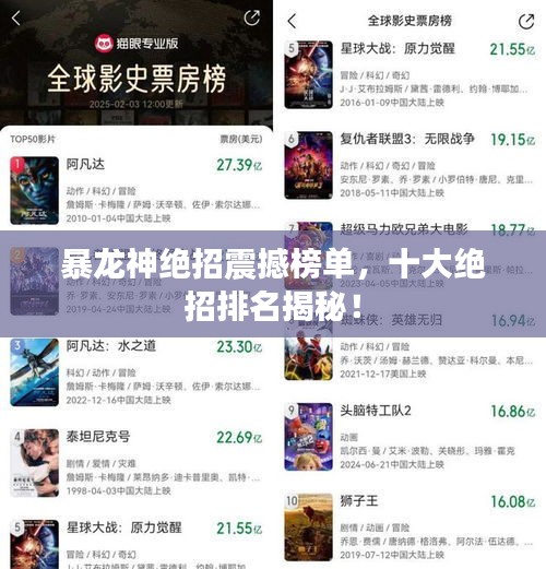 暴龍神絕招震撼榜單,十大絕招排名揭秘!