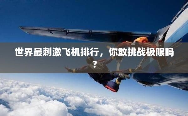 世界最刺激飛機排行,你敢挑戰極限嗎?