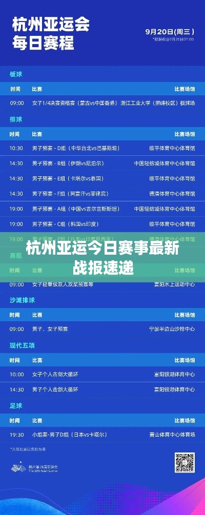 杭州亞運(yùn)今日賽事最新戰(zhàn)報(bào)速遞