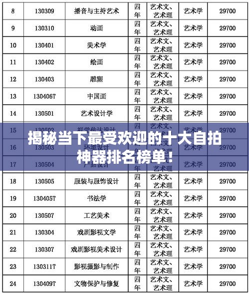 揭秘當下最受歡迎的十大自拍神器排名榜單!