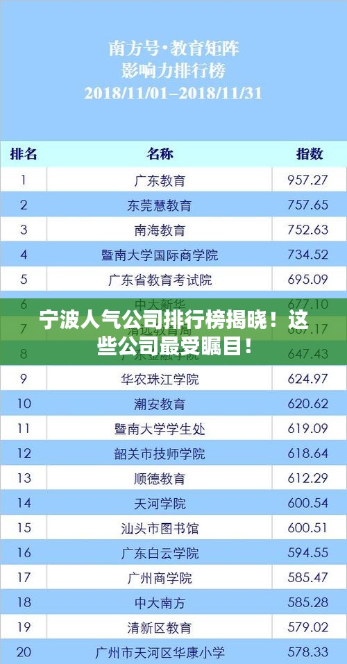 寧波人氣公司排行榜揭曉!這些公司最受矚目!