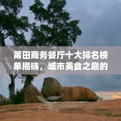 莆田商務餐廳十大排名榜單揭曉,城市美食之巔的品味之選