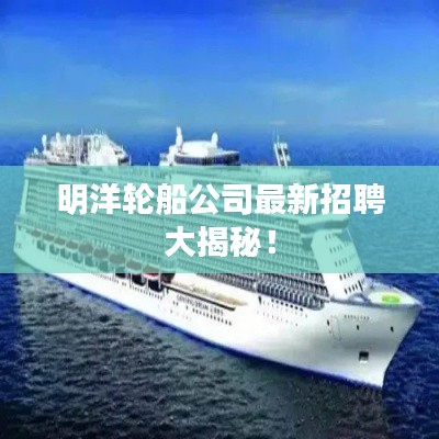 明洋輪船公司最新招聘大揭秘!