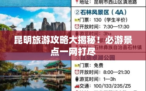 昆明旅游攻略大揭秘!必游景點一網打盡