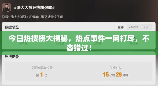 今日熱搜榜大揭秘,熱點事件一網打盡,不容錯過!