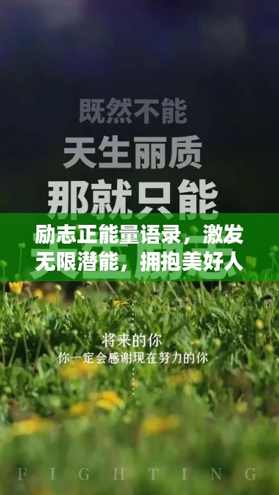勵志正能量語錄,激發無限潛能,擁抱美好人生!