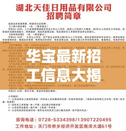 華寶最新招工信息大揭秘,一站式求職平臺,優質崗位等你來挑戰!