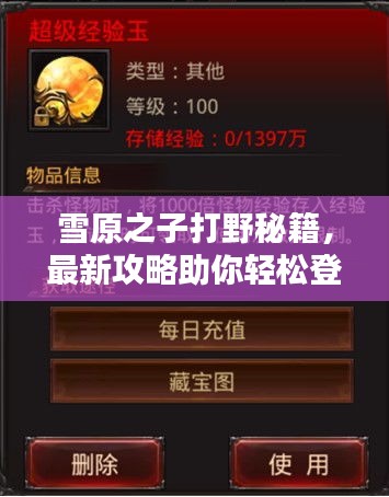 雪原之子打野秘籍,最新攻略助你輕松登頂!