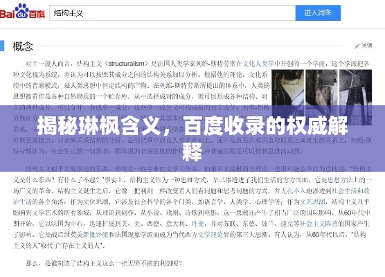 揭秘琳楓含義,百度收錄的權(quán)威解釋