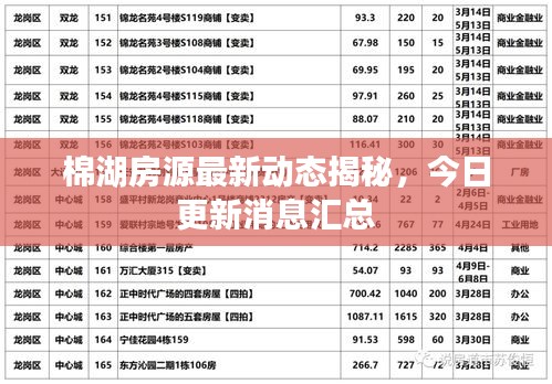 棉湖房源最新動態揭秘,今日更新消息匯總