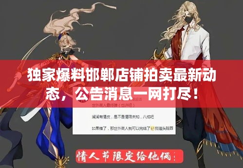 獨家爆料邯鄲店鋪拍賣最新動態，公告消息一網打盡！