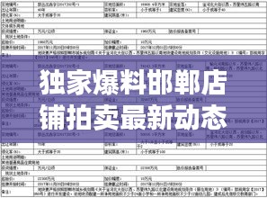 獨家爆料邯鄲店鋪拍賣最新動態(tài),公告消息一網(wǎng)打盡!