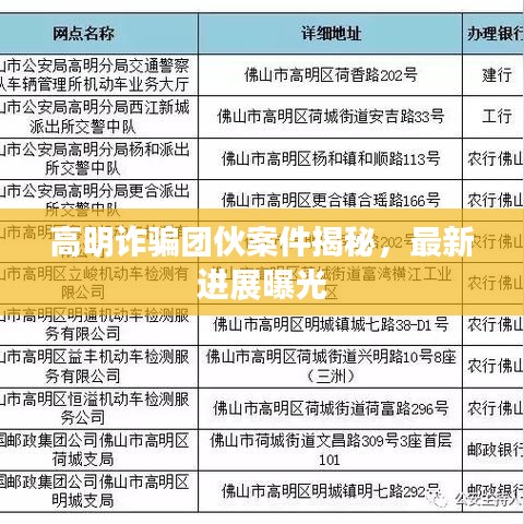 高明詐騙團伙案件揭秘,最新進展曝光