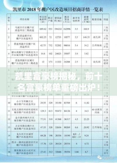 凱里富豪榜揭秘,前十名富豪榜單重磅出爐!