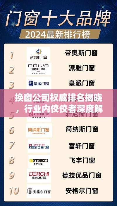 換窗公司權威排名揭曉,行業內佼佼者深度解析!