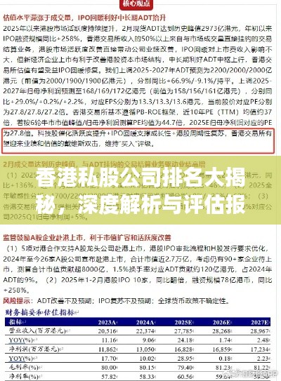 香港私股公司排名大揭秘,深度解析與評估報告