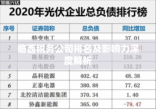 臨西稅務(wù)公司排名及影響力深度解析