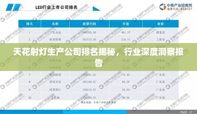 天花射燈生產公司排名揭秘，行業深度洞察報告