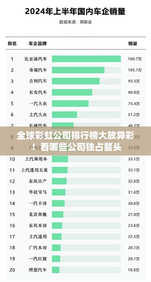 全球彩虹公司排行榜大放異彩!看哪些公司獨占鰲頭