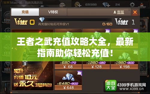 王者之武充值攻略大全,最新指南助你輕松充值!