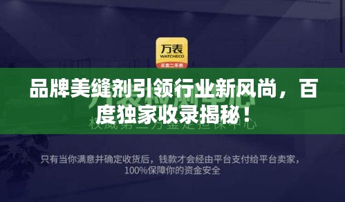品牌美縫劑引領(lǐng)行業(yè)新風尚,百度獨家收錄揭秘!