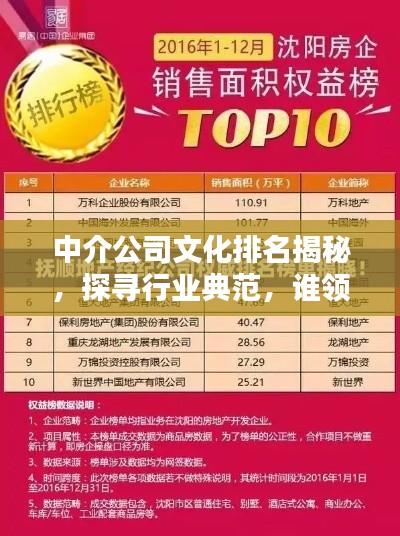 中介公司文化排名揭秘,探尋行業典范,誰領風騷?