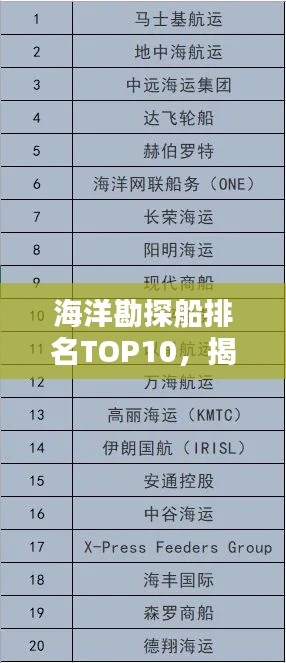 海洋勘探船排名TOP10,揭秘全球領先勘探船榜單