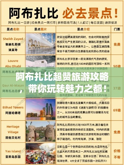 阿布扎比超贊旅游攻略,帶你玩轉(zhuǎn)魅力之都!