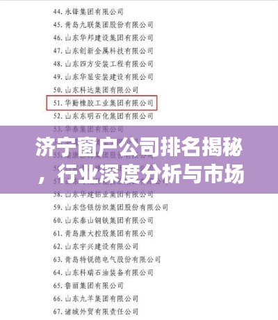 濟寧窗戶公司排名揭秘,行業(yè)深度分析與市場熱門推薦
