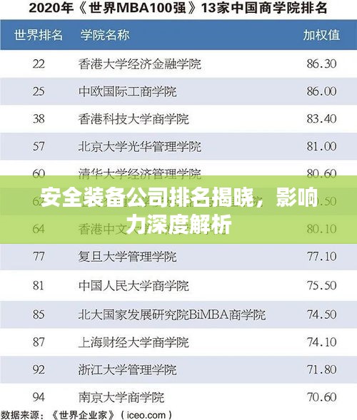 安全裝備公司排名揭曉,影響力深度解析