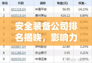 安全裝備公司排名揭曉,影響力深度解析