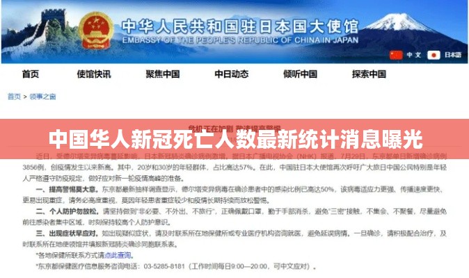 中國華人新冠死亡人數最新統計消息曝光
