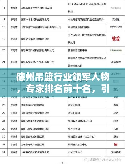 德州吊籃行業(yè)領(lǐng)軍人物,專家排名前十名,引領(lǐng)行業(yè)風(fēng)潮的佼佼者